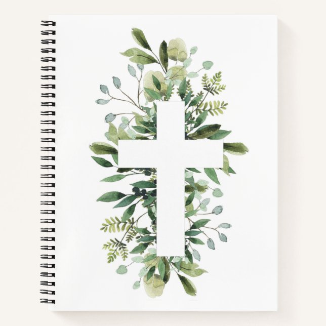 Weißes Kreuz / Tetelestai Notizbuch (Vorderseite)