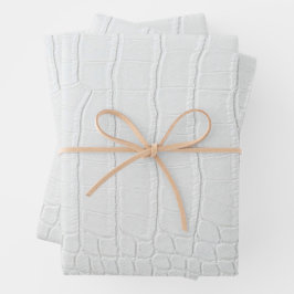 Weißes Krokodil-Hautbild Neu Geschenkpapier Set