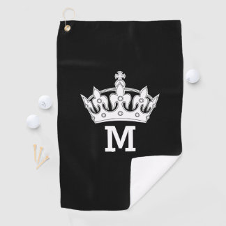 Weißes Kronen-Monogramm personalisiert Golfhandtuch
