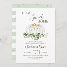 Weißes Kürbisgewächshaus Grüne Party Einladung