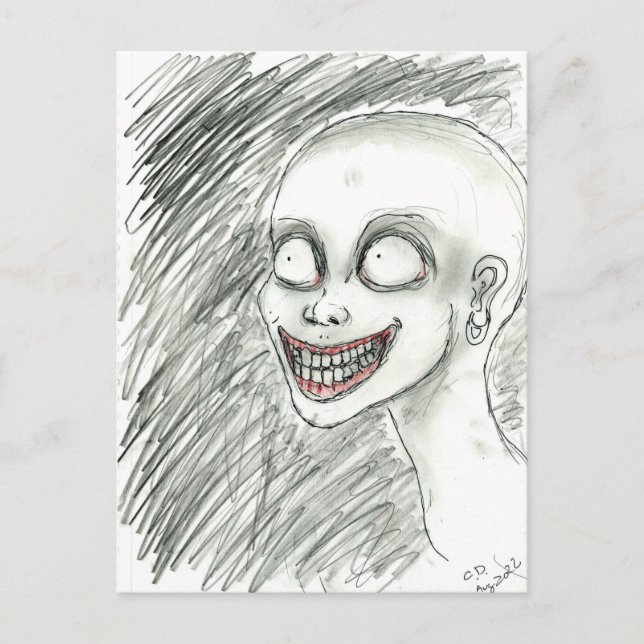 Weißes Lächeln Postkarte (Vorderseite)