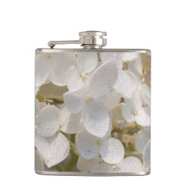 weißes Lagerschild, Blumen Flachmann