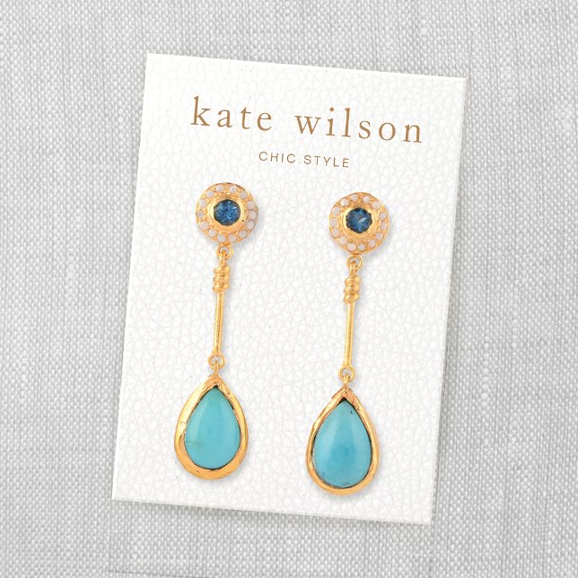 Weißes Leder (Bild) Earring Display Card (Von Creator hochgeladen)