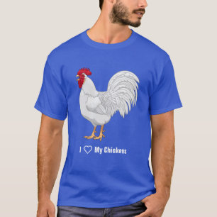 Weißes Leghorn-Hühnerrooster-Crowing T-Shirt