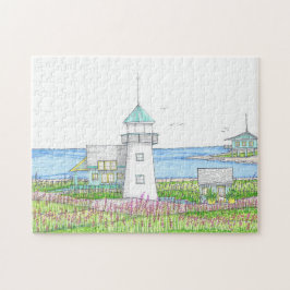 Weißes Leuchtturm-Puzzle Puzzle