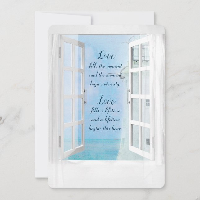 Weißes Leuchtturm Wasserfarbe im Fenster Einladung (Vorderseite)