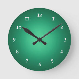 Weißes Licht auf Grün Runde Wanduhr