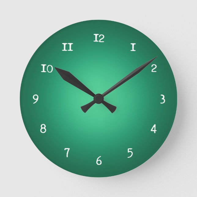 Weißes Licht auf Grün Runde Wanduhr (Vorderseite)