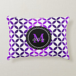 Weißes lila abstraktes Kreis-Muster Dekokissen