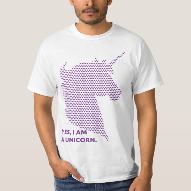 Weißes/lila Unicorn-T-Shirt T-Shirt (Vorderseite)