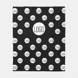 Weißes Logo auf schwarzem, einfachem Schritt und W Fleecedecke