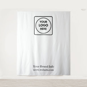 Weißes Logo Berufliches Foto-Branding Wandteppich