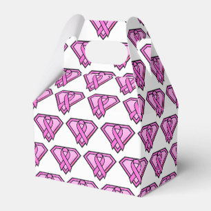Weißes Logo "Brust Cancer Awareness Diamond" Geschenkschachtel