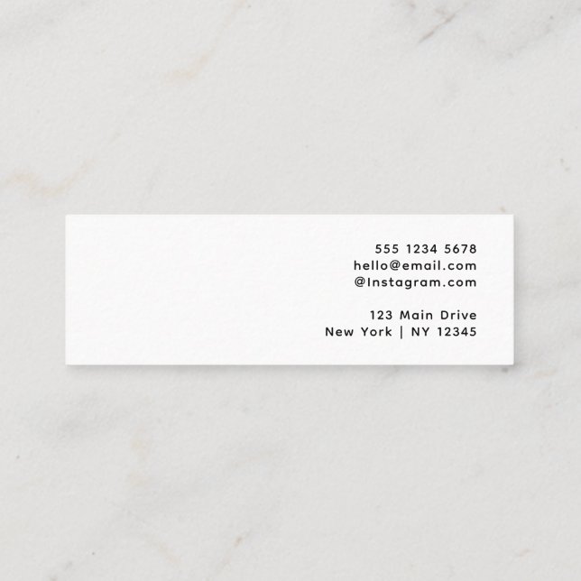 Weißes Logo | Custom Jewelier Stud Earring Brandin Mini Visitenkarte (Rückseite)