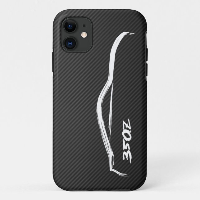 weißes Logo der Silhouette-350Z Case-Mate iPhone Hülle (Rückseite)