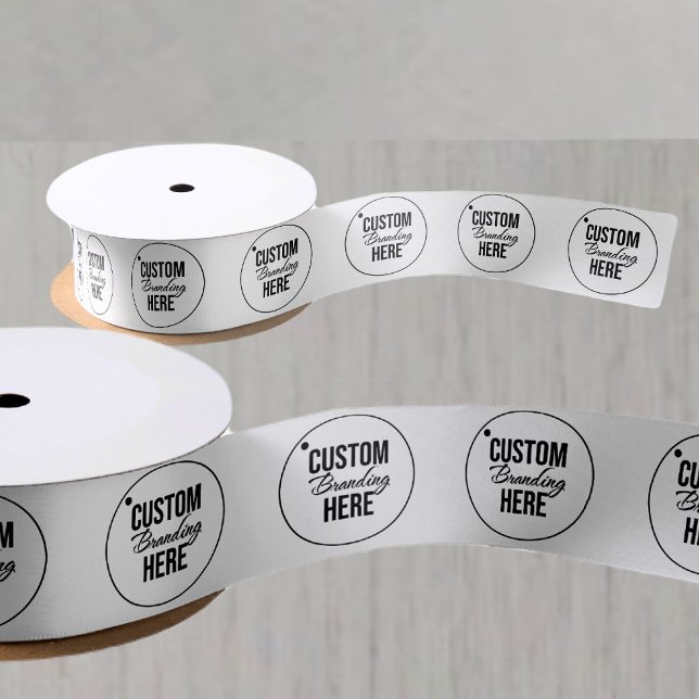 Weißes Logo für das benutzerdefinierte gedruckte G Satinband (logo white satin ribbon)