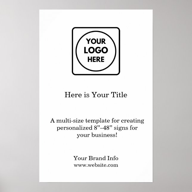 Weißes Logo | Minimalistisches Branding für modern Poster (Vorne)