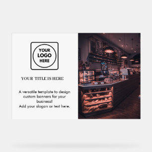 Weißes Logo   Minimalistisches modernes Foto-Brand Acrylschild