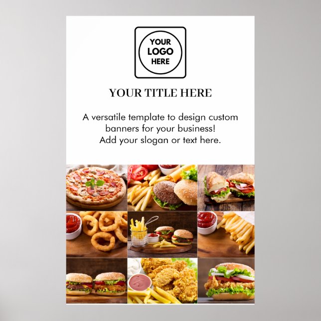 Weißes Logo | Modernes Minimalistisches Foto Brand Poster (Vorne)