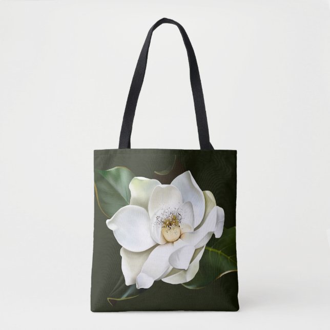 Weißes Magnolia Grüner Hintergrund (Vorderseite)
