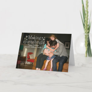 Weißes Making Spirituosen Bright Holiday Foto Card Feiertagskarte