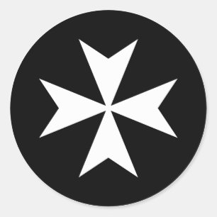 Weißes Malteser Kreuz Runder Aufkleber