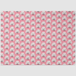 Weißes Malteser Pooch Girly Pink Tissue Paper Seidenpapier