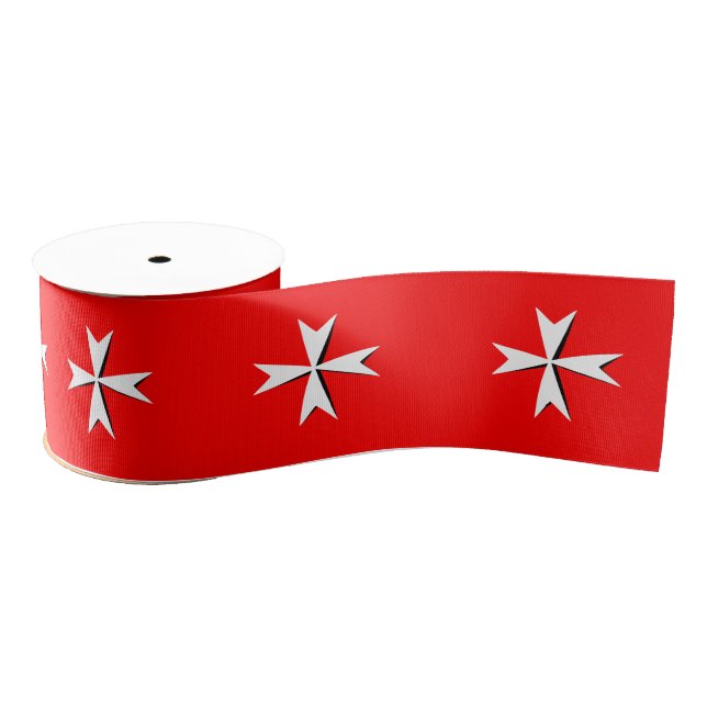 Weißes Malteserkreuz, Maltas Flaggendesign /rot Ripsband (Spule)