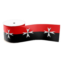 Weißes Malteserkreuz, schwarz/rot, Ritter Ripsband
