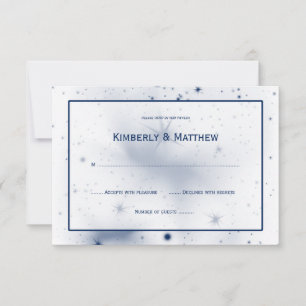 Weißes Marine-Stern-Entwurf UAWG RSVP Karte