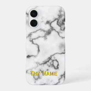 Weißes Marmordesign -  iPhone 16 Hülle