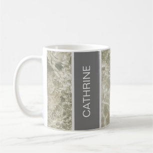Weißes Marmorgewebe und Schwarz-Pastellfarbe Custo Kaffeetasse