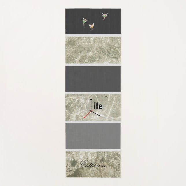 Weißes Marmorgewebe und Schwarz-Pastellfarbe Custo Yogamatte (Vorderseite)