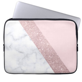 weißes Marmorrosa des eleganten girly Laptopschutzhülle