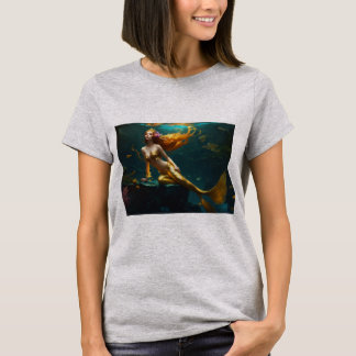 Weißes Meerjungfrau-Kurzschläfchen-T - Shirt-Girls T-Shirt