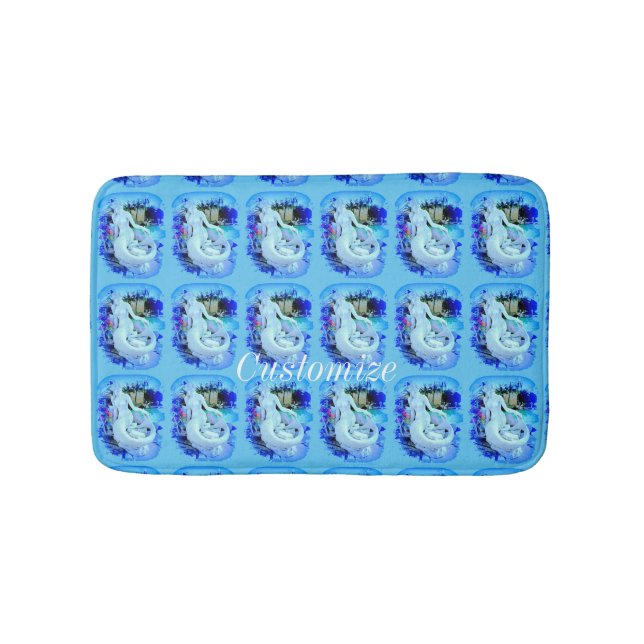 Weißes Meerjungfrau Sitzen Thunder_Cove Badematte (Vorderseite)