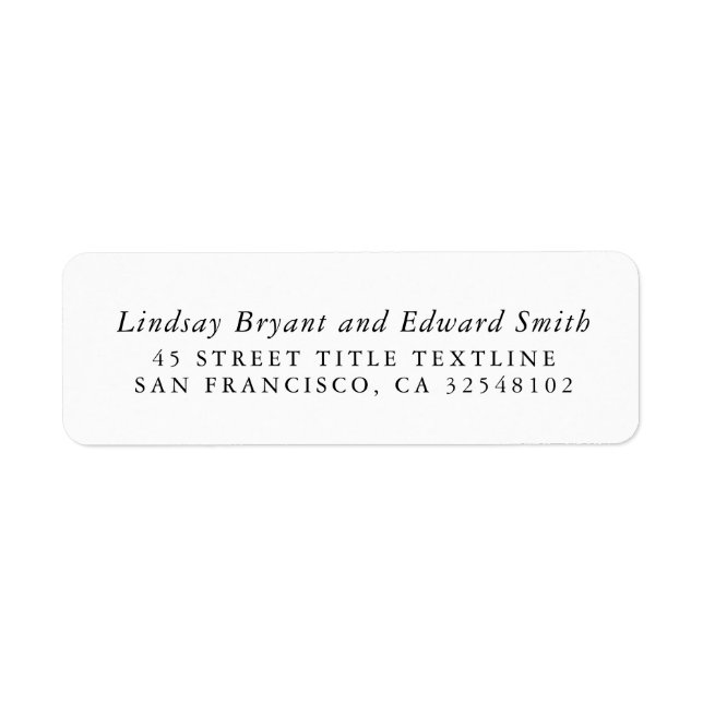 Weißes Minimalistisch sauberes stylisches Etikett (Vorne)