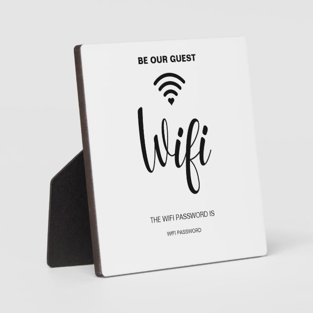 Weißes Minimalistisches einfaches Wifi-Kennwort Fotoplatte (Vorderseite)