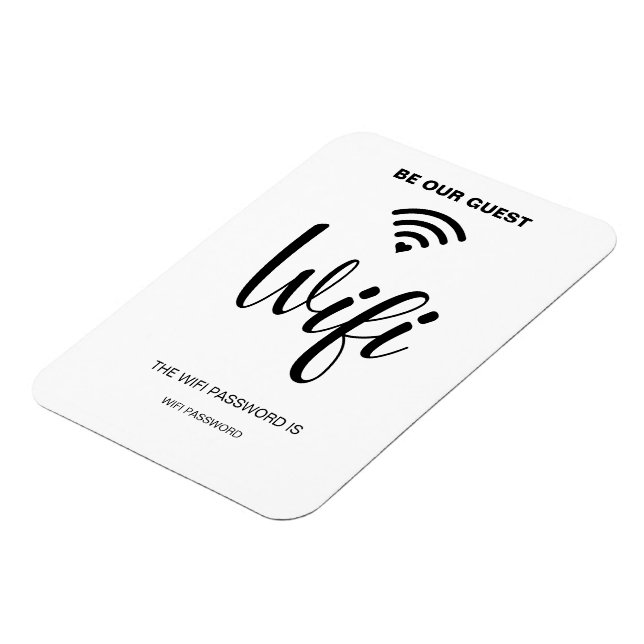 Weißes Minimalistisches einfaches Wifi-Kennwort Magnet (Linke Seite)