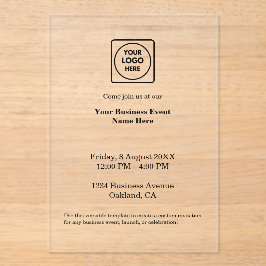 Weißes Minimalistisches Unternehmen | Modernes Akr Acryleinladungen