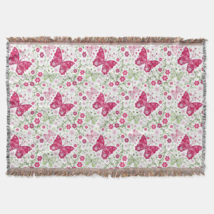 Weißes mit Blumenmuster Decke