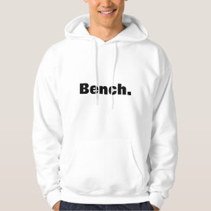 Weißes mit Kapuze Sweatshirt, das "Bank zeigt. " Hoodie