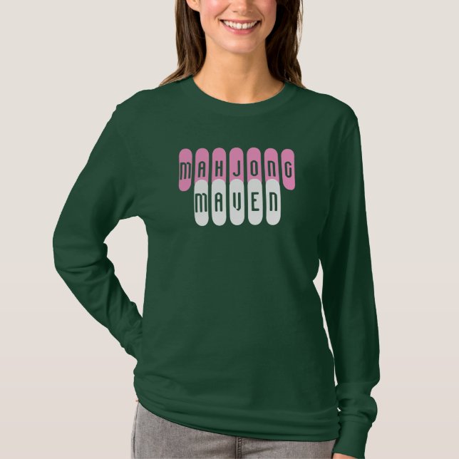 weißes modernes Spieler-Shirt des mahjong T-Shirt (Vorderseite)