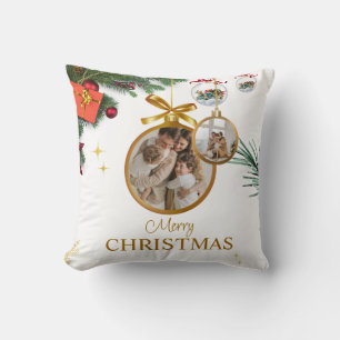 Weißes, modernes Weihnachtskissen 16 Zoll x 16 Kissen