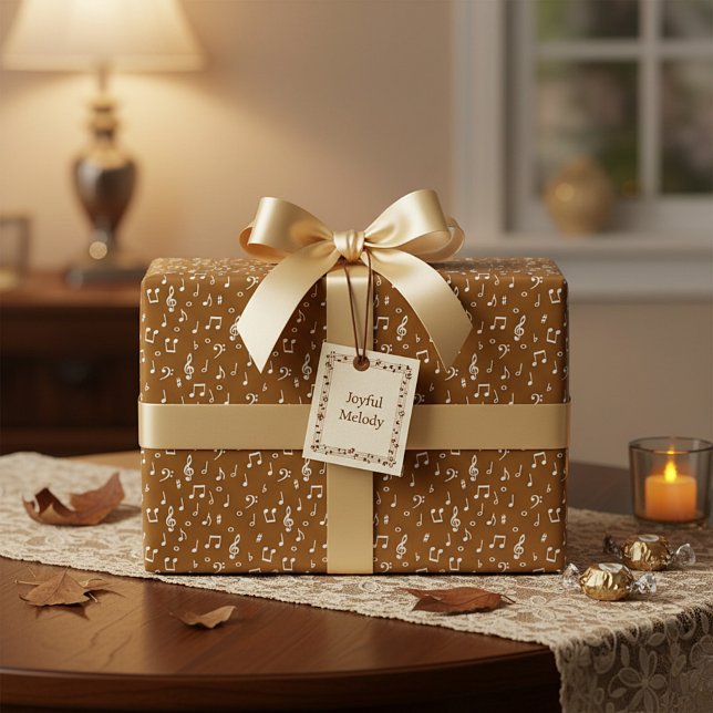 weißes Musikanschlusspapier Geschenkpapier (Von Creator hochgeladen)
