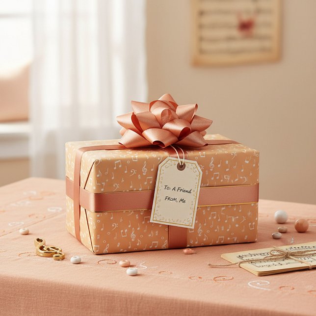 weißes Musikanschlusspapier Geschenkpapier (Von Creator hochgeladen)