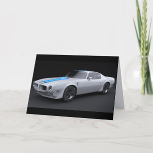 WEIßES MUSKEL-AUTO VINTAGE-GRUSS-KARTEN ZUM GEBURT DANKESKARTE