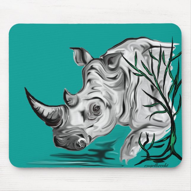 weißes Nashorn Mousepad (Vorne)
