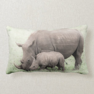 Weißes Nashorn u. Baby-Kissen Lendenkissen