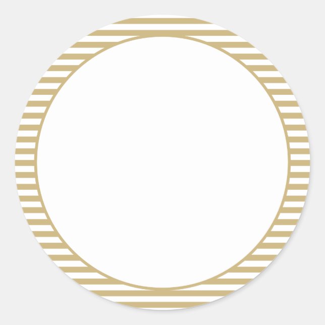 Weißes Nautilgold Streifen, leere Etiketten für Le Runder Aufkleber (Vorderseite)